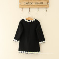 2016 the lastest design women dresses fashion black ladies dress children autumn dresses with daisy flowers